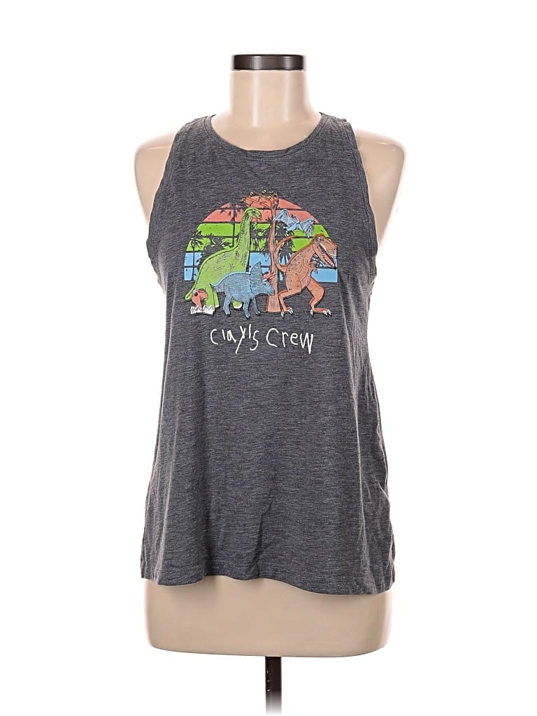 Pre-owned Unbranded Tank Top Gray Halter Neckline Tops