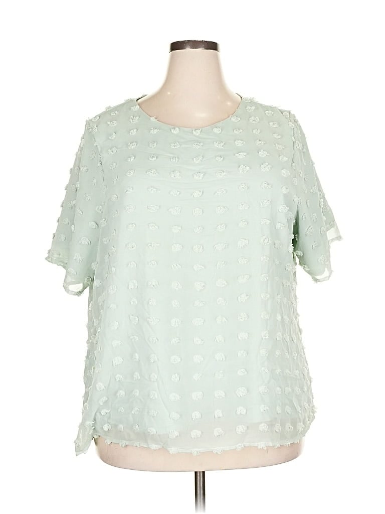 Pre-owned Blooming Jelly Short Sleeve Blouse In Green
