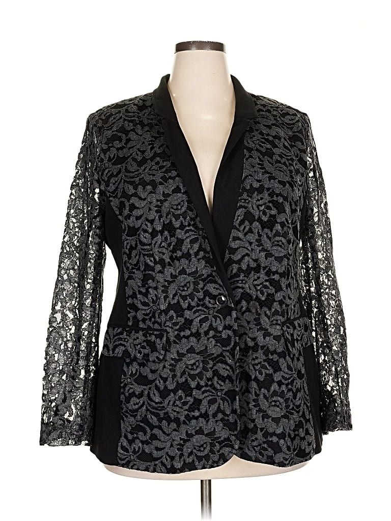 Pre-owned Lane Bryant Blazer Jacket In Black