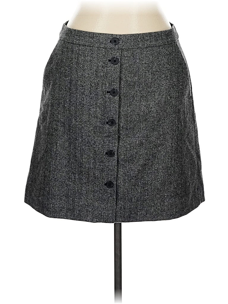 Pre-owned J.crew Factory Store Wool Skirt In Gray