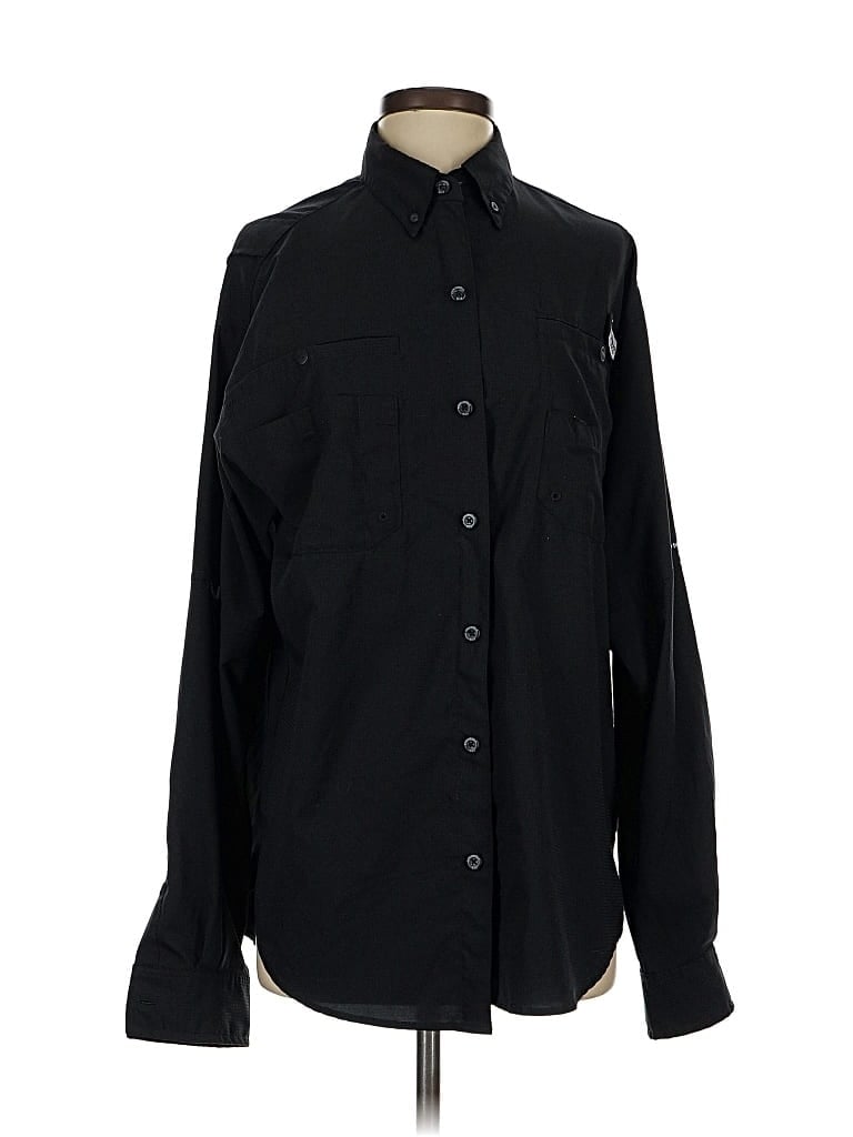 Pre-owned Columbia Long Sleeve Blouse In Black