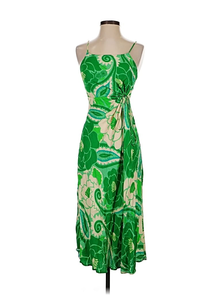 Pre-owned Farm Rio Cocktail Dress In Green