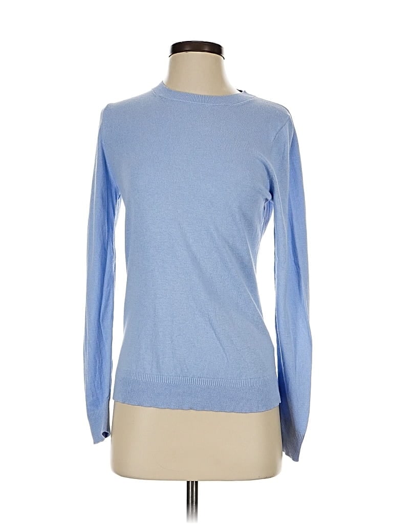 Pre-owned Banana Republic Silk Pullover Sweater In Blue