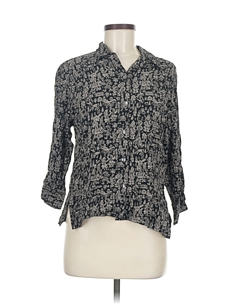 Pre-owned Chico's Design 3/4 Sleeve Blouse In Gray