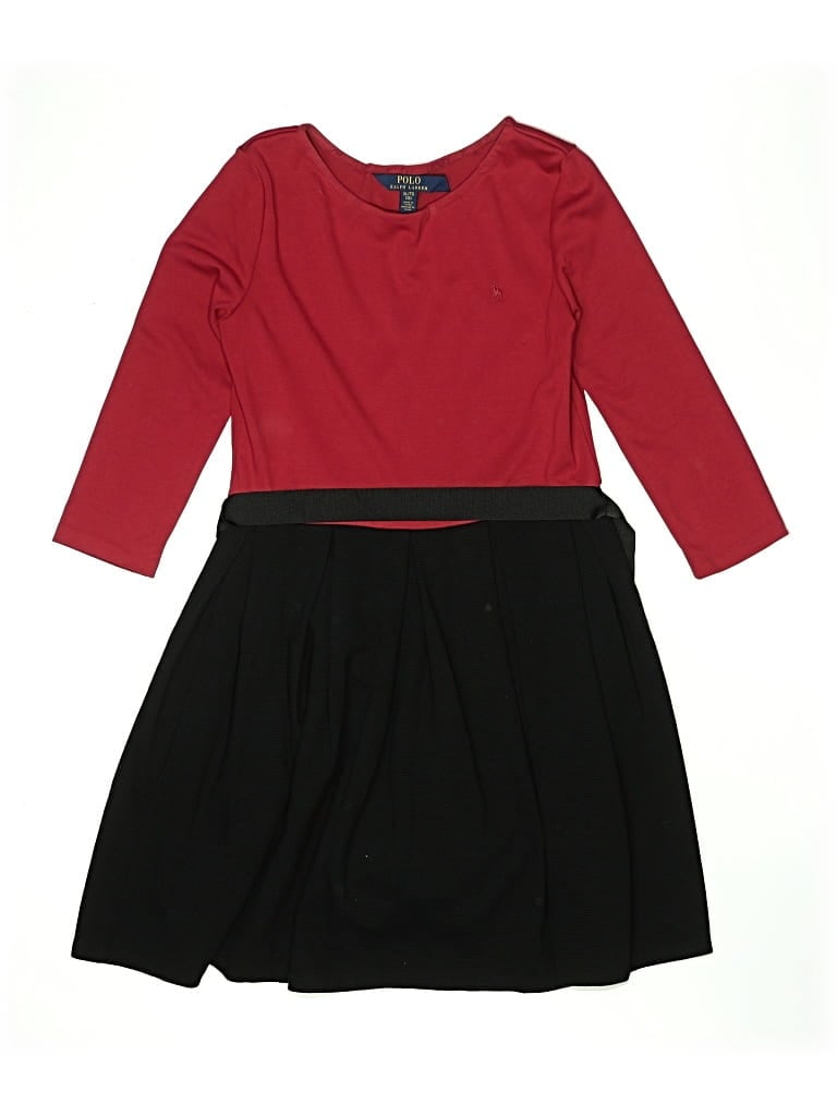 Pre-owned Polo By Ralph Lauren Kids' Dress In Burgundy