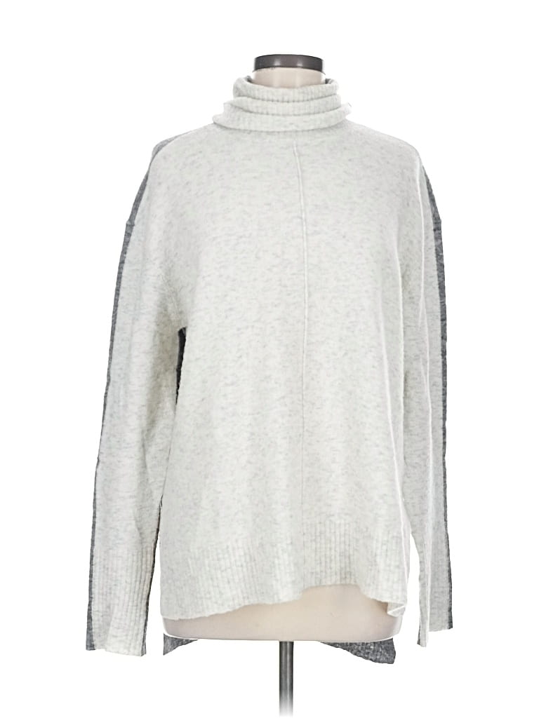 Pre-owned Athleta Turtleneck Sweater In White