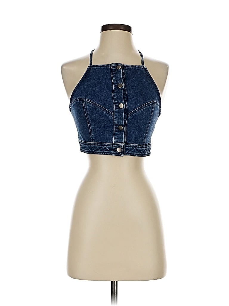 Pre-owned A.l.c Sleeveless Button Down Shirt In Blue