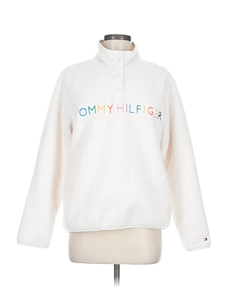 Pre-owned Tommy Hilfiger Fleece Jacket In White