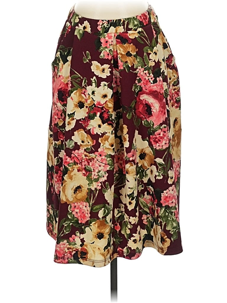 Pre-owned Le Lis Casual Skirt In Burgundy