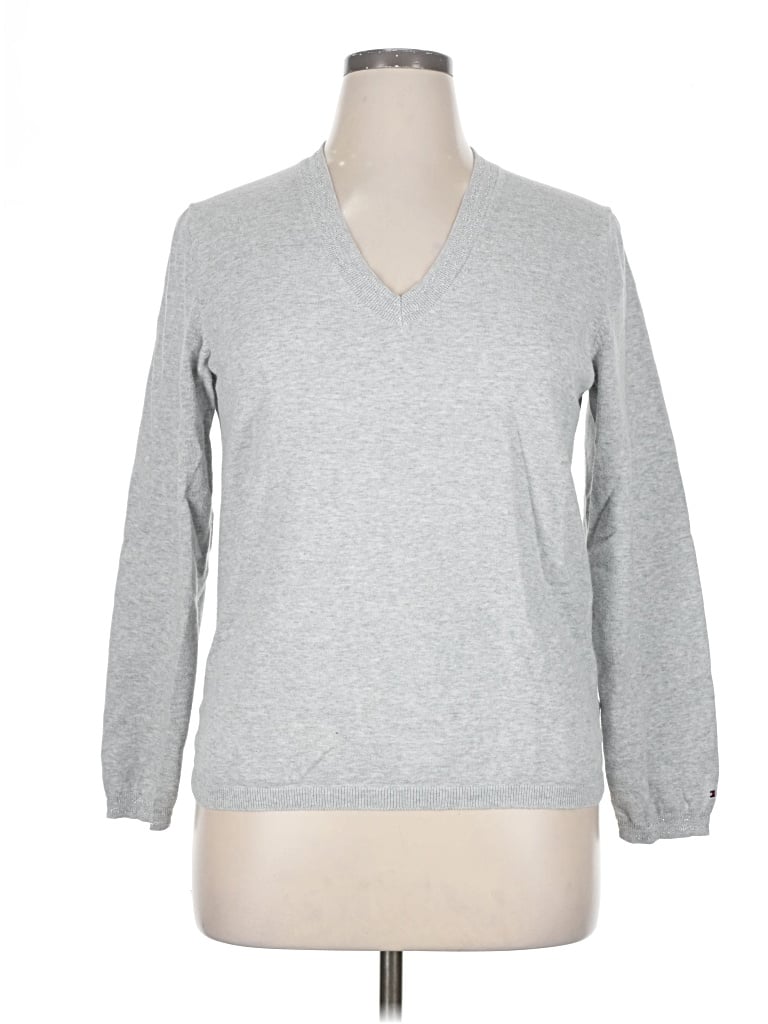 Pre-owned Tommy Hilfiger Pullover Sweater In Gray