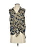 Caffé Marrakesh Blue Sleeveless Blouse Size S - photo 1