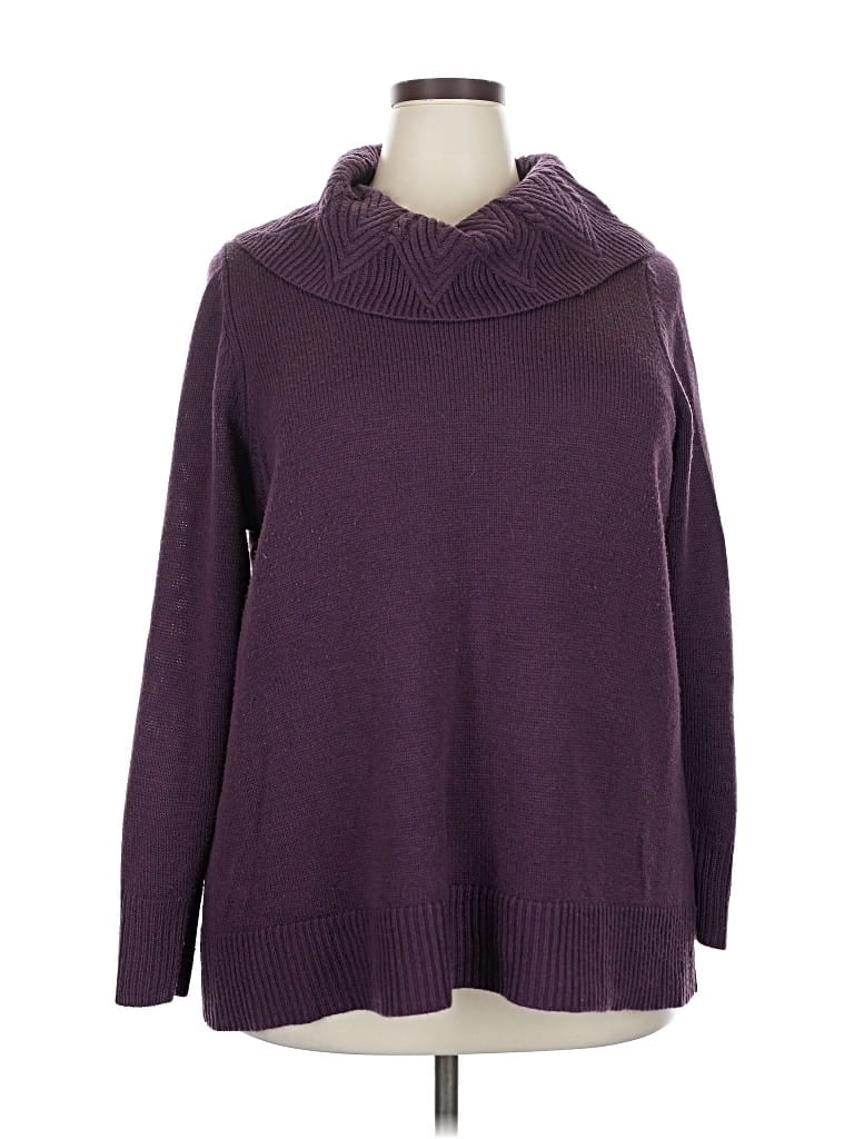Pre-owned Lane Bryant Outlet Turtleneck Sweater In Purple