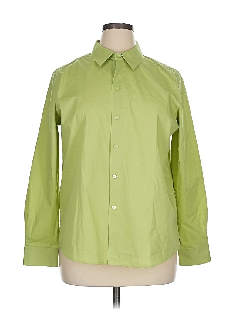 Pre-owned Foxcroft Long Sleeve Button Down Shirt In Green