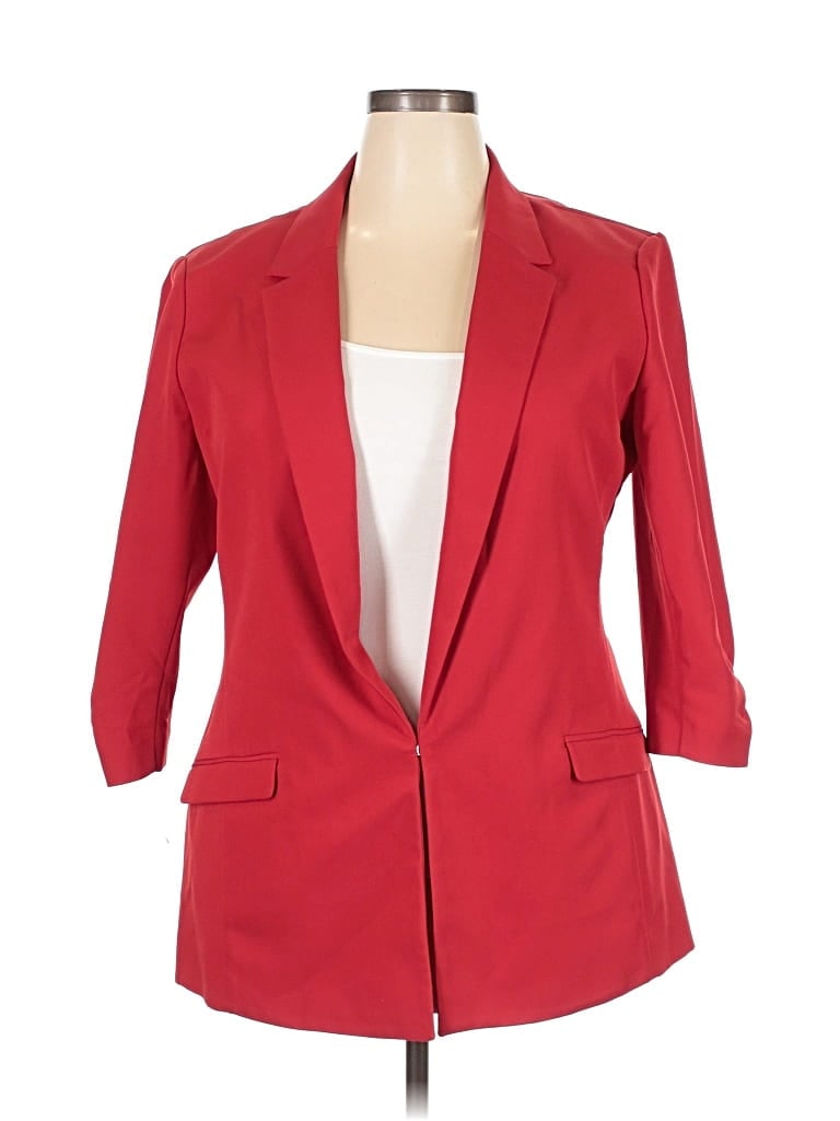 Pre-owned Inc International Concepts Blazer Jacket In Red
