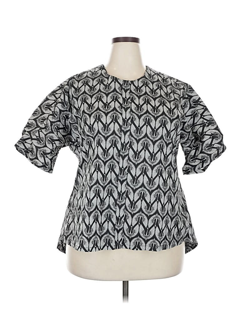 Pre-owned Melissa Mccarthy Seven7 Short Sleeve Blouse In Silver