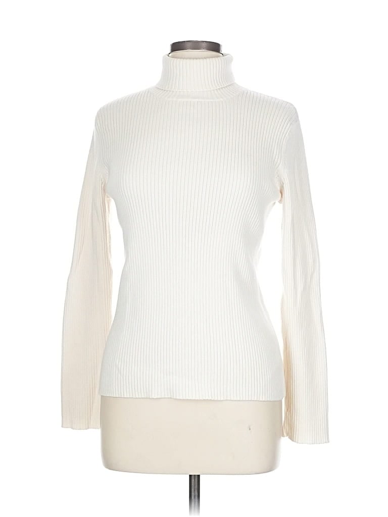 Pre-owned Orvis Turtleneck Sweater In White