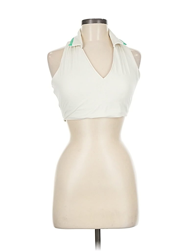 Pre-owned Crane Tank Top Ivory Halter Neckline Tops In White