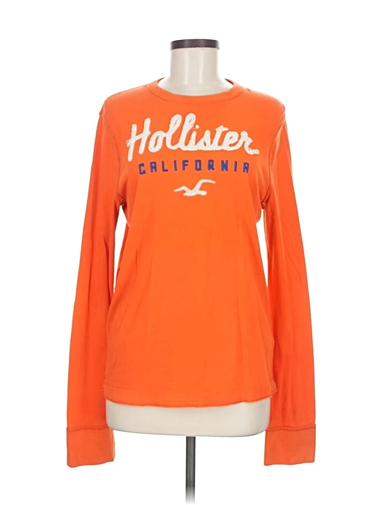 Pre-owned Hollister Long Sleeve T-shirt In Orange