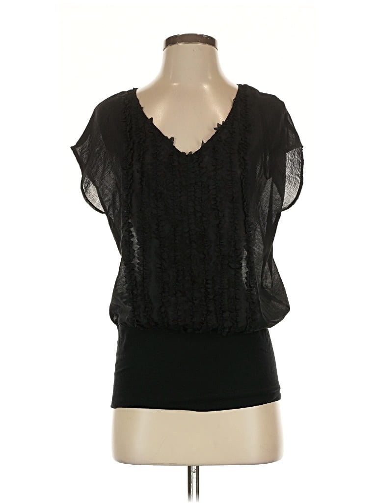 Pre-owned Isda & Co Short Sleeve Blouse In Black