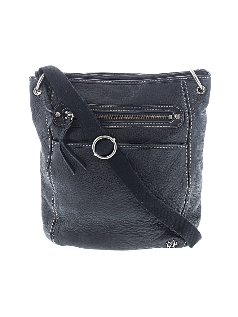 Pre-owned The Sak Leather Messenger In Black