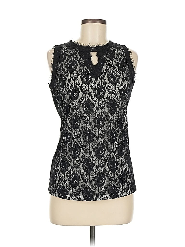 Pre-owned Inc International Concepts Sleeveless Blouse In Black