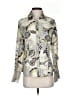 Ann Taylor 100% Silk Paisley Silver Long Sleeve Silk Top Size S - photo 1