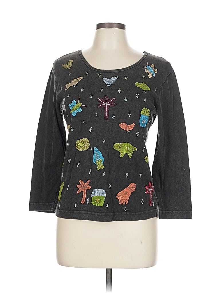 Pre-owned Sacred Threads 3/4 Sleeve T-shirt In Gray