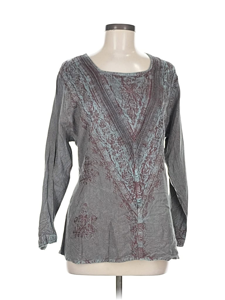 Braja Long Sleeve Blouse In Gray