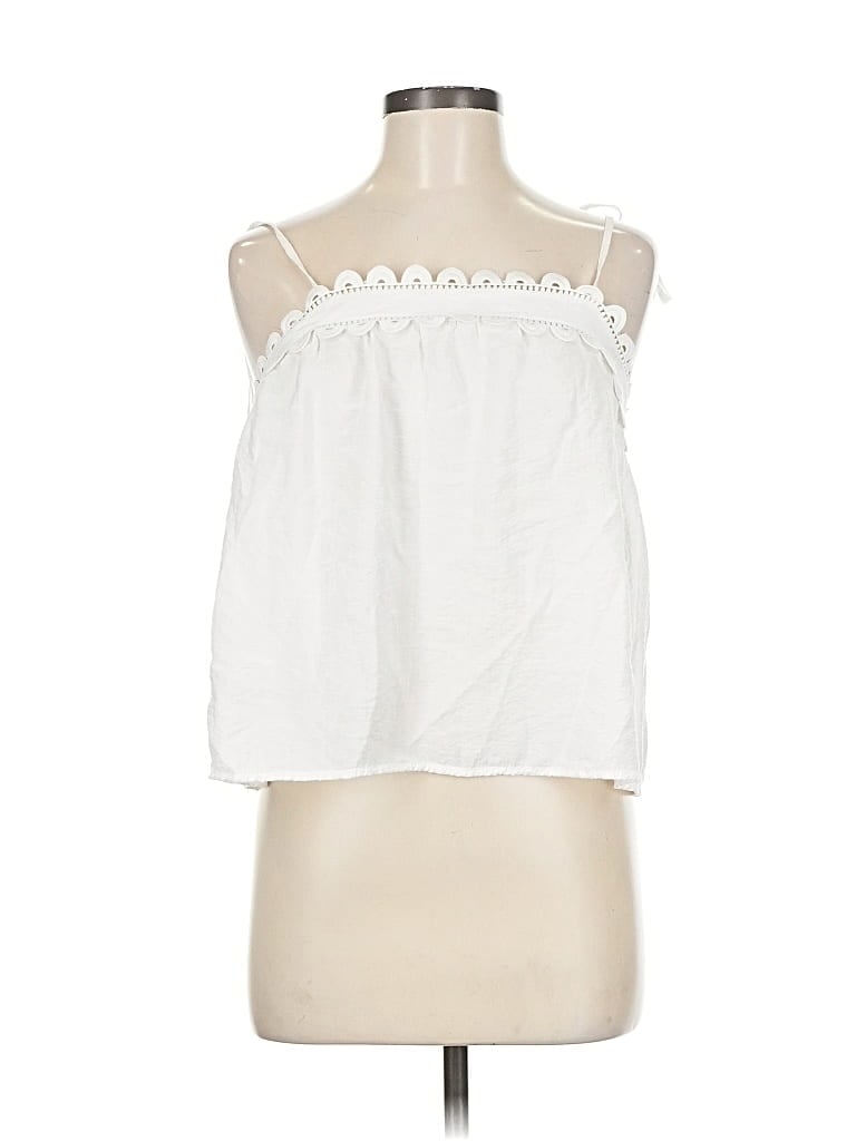 Pre-owned Blu Pepper Sleeveless Blouse In White