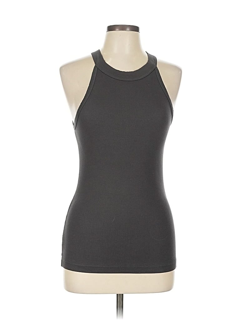 Pre-owned Crown Jewels Tank Top Gray Halter Neckline Tops