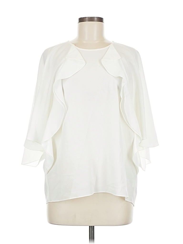 Pre-owned Frame 3/4 Sleeve Blouse In White
