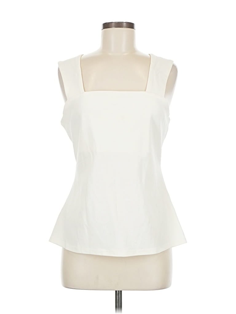 Pre-owned Boston Proper Sleeveless Blouse In White