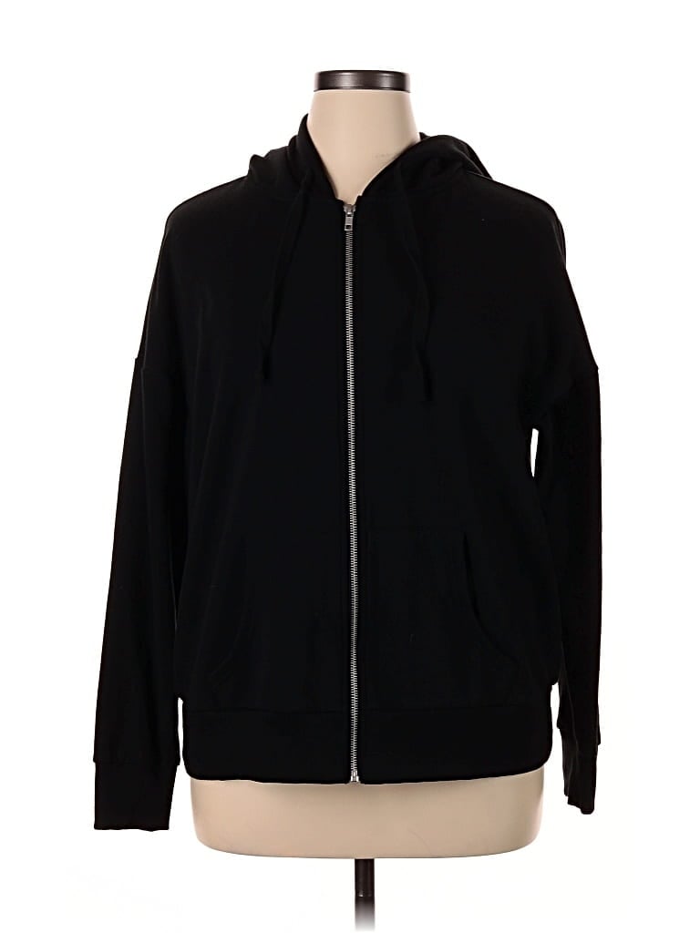 Pre-owned Time And Tru Zip Up Hoodie In Black