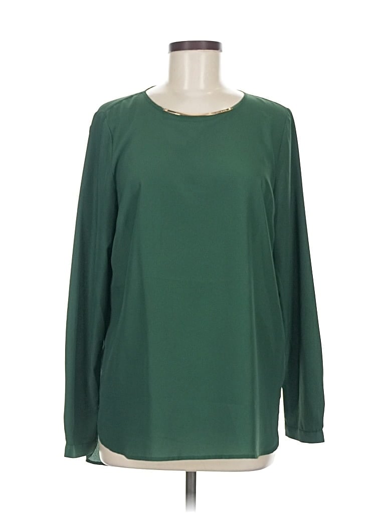Pre-owned Michael Michael Kors Long Sleeve Blouse In Green