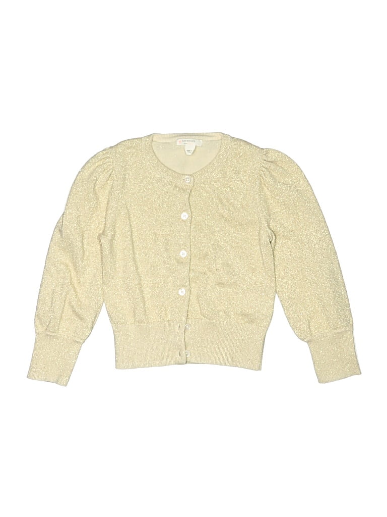 Pre-owned Crewcuts Kids' Cardigan Sweater In Yellow