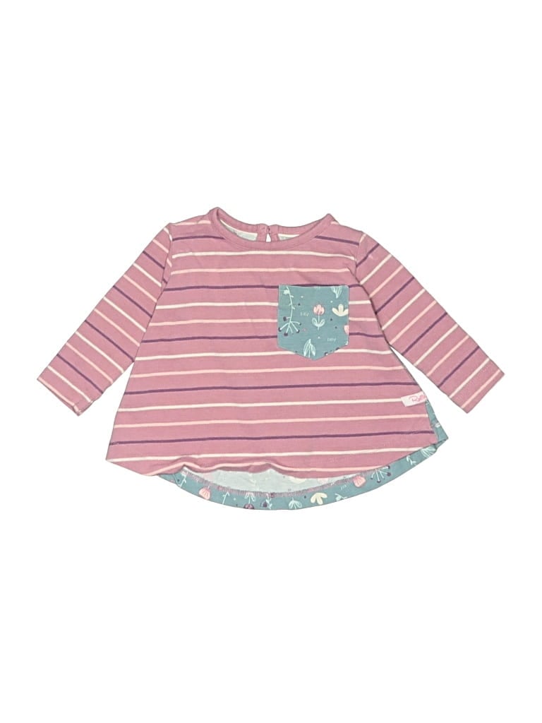 Pre-owned Ruffle Butts Babies' Long Sleeve T-shirt In Pink