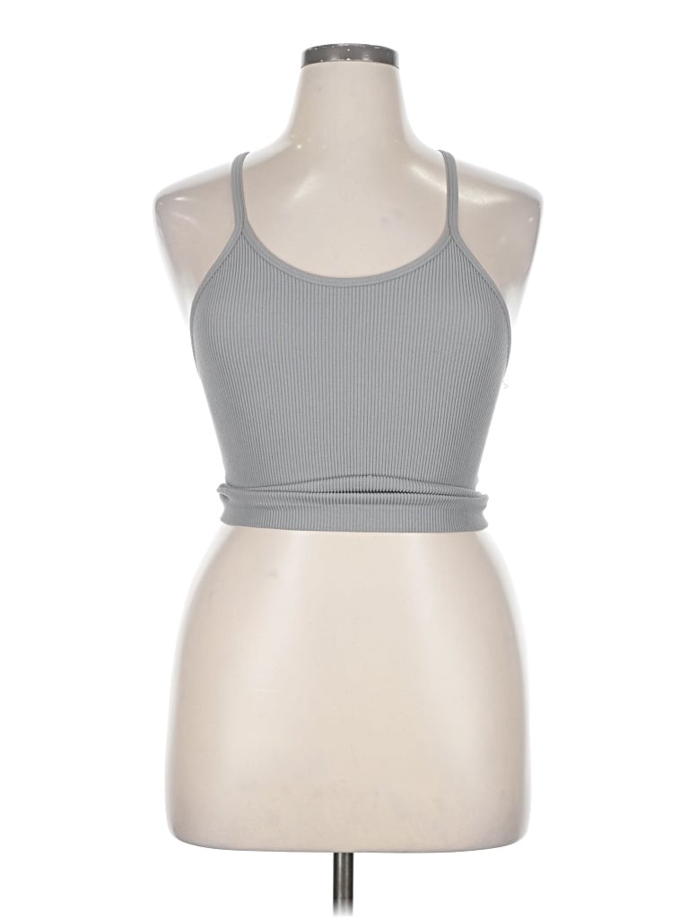 Pre-owned Ododos Tank Top Gray Halter Neckline Tops