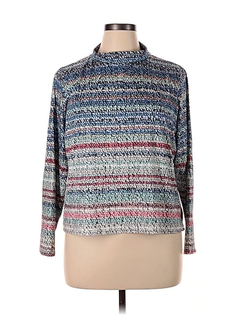 Pre-owned Assorted Brands 3/4 Sleeve Blouse In Blue