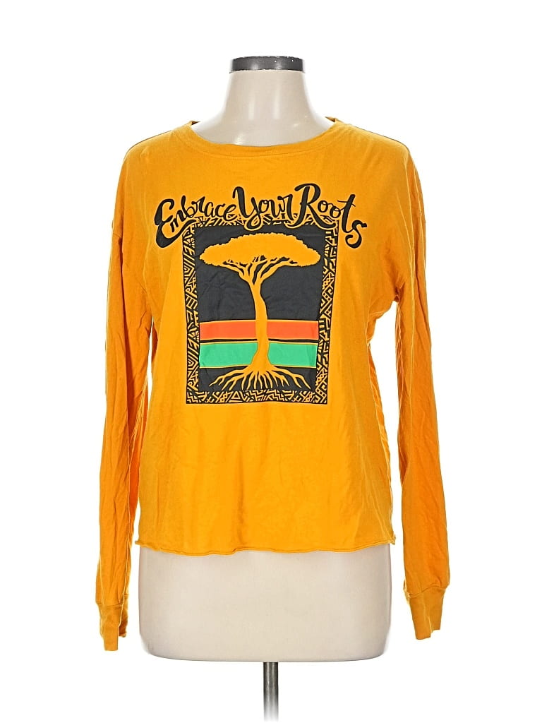 Pre-owned Fifth Sun Long Sleeve T-shirt In Yellow