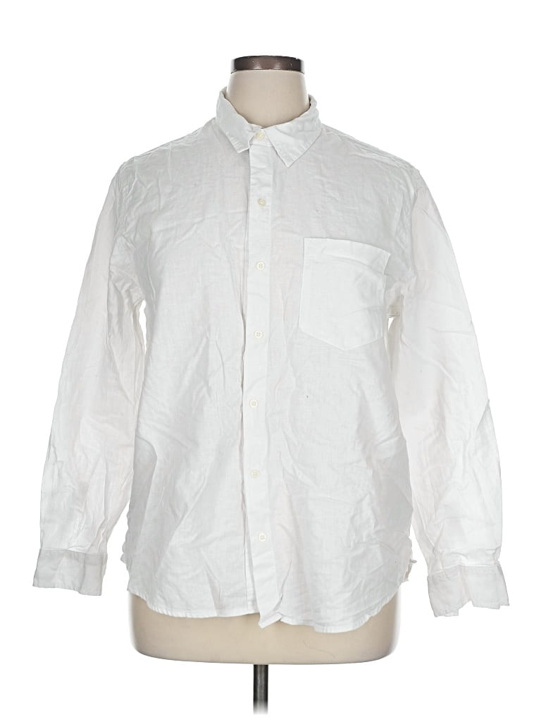 Pre-owned Gap Long Sleeve Button Down Shirt In White