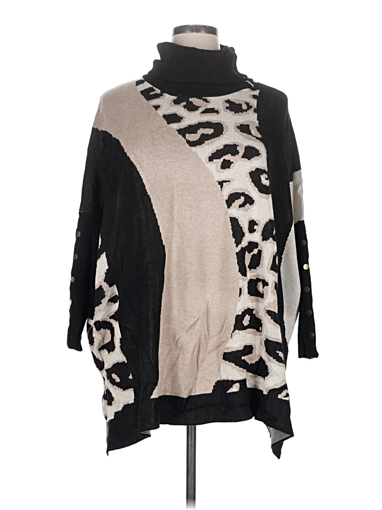 Pre-owned Joseph A Long Sleeve Top Black Cowl Neck Tops