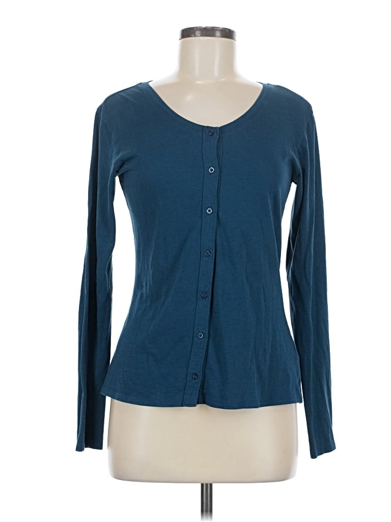 Pre-owned Patagonia Long Sleeve Top Teal Sweetheart Neckline Tops In Blue