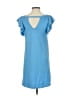 True Craft Solid Blue Casual Dress Size S - photo 2