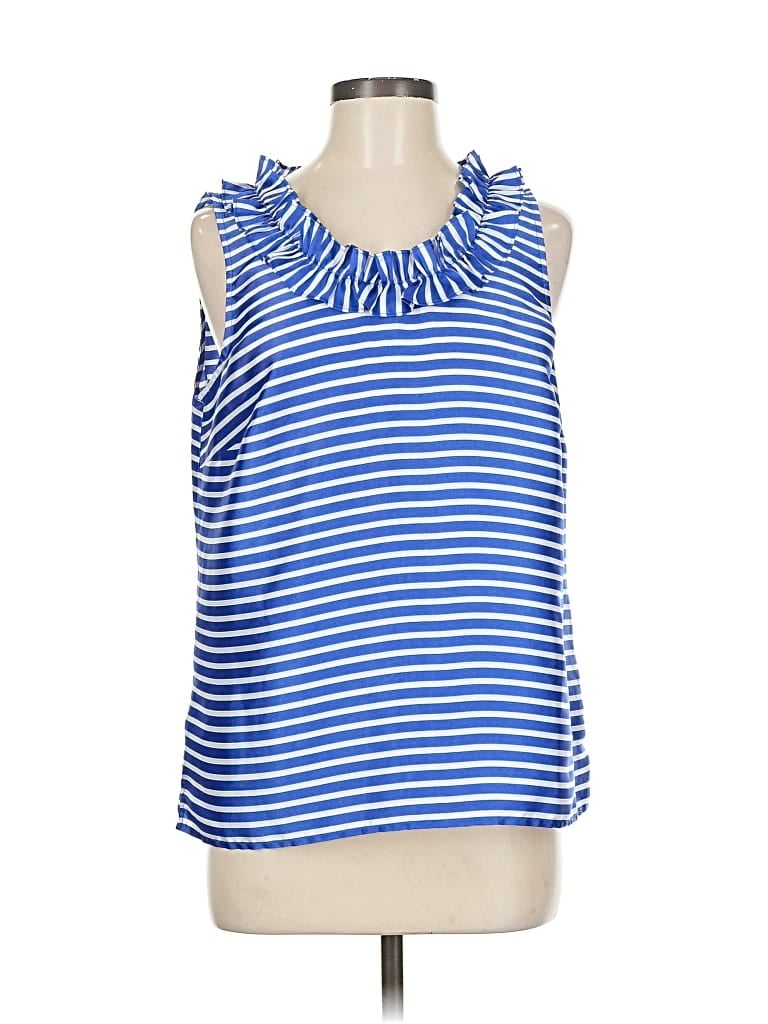 Pre-owned Rsvp By Talbots Sleeveless Blouse In Blue