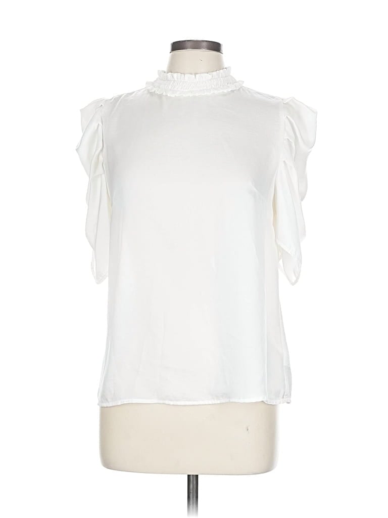 Pre-owned Liza Byrd Sleeveless Blouse In White