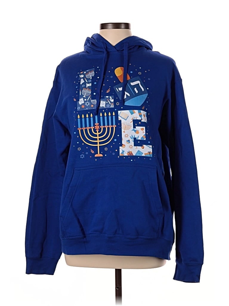 Pre-owned Port & Company Pullover Hoodie In Blue