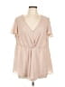 Torrid 100% Polyester Tan Short Sleeve Blouse Size Lg Plus (0) - photo 1