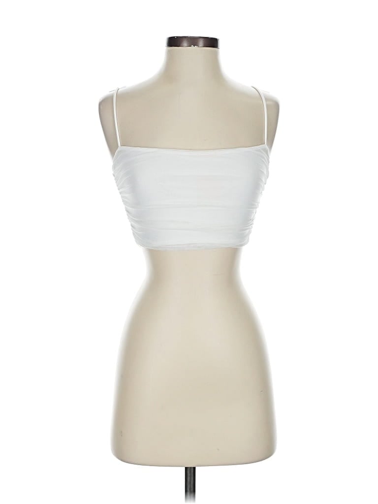 Pre-owned Oh Polly Sleeveless Top Ivory Strapless Neckline Tops In White