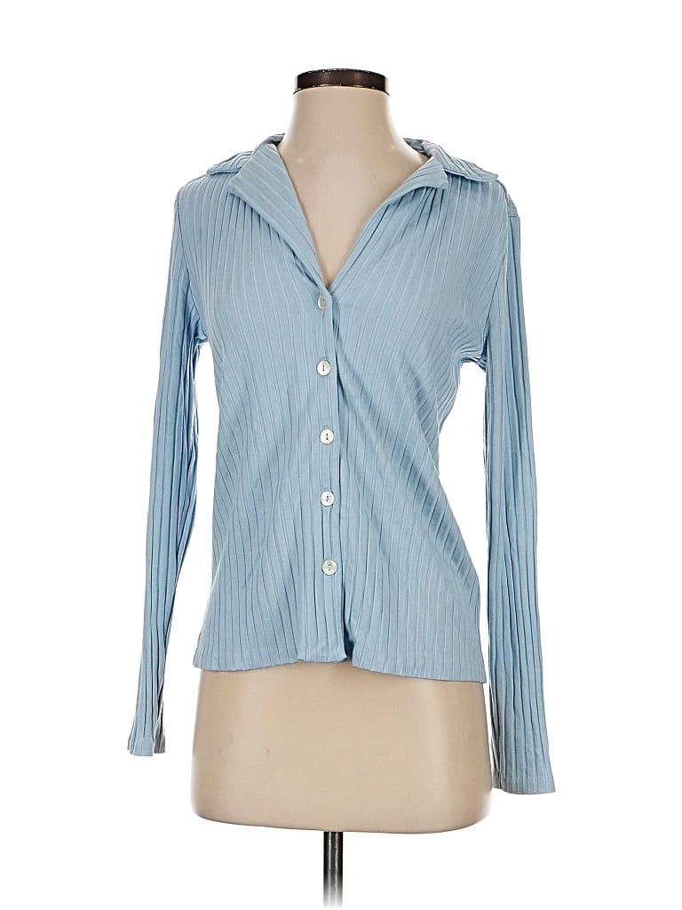 Pre-owned Br Standard Long Sleeve Blouse In Blue