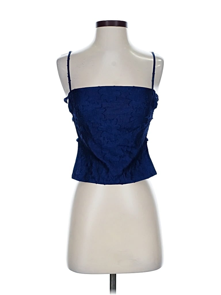 Princess Polly Tank Top Blue Strapless Neckline Tops
